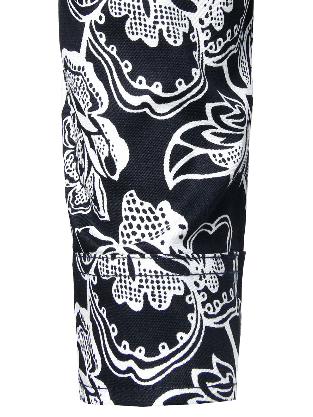 Camisa floral de algodón casual con botones de manga larga para hombre