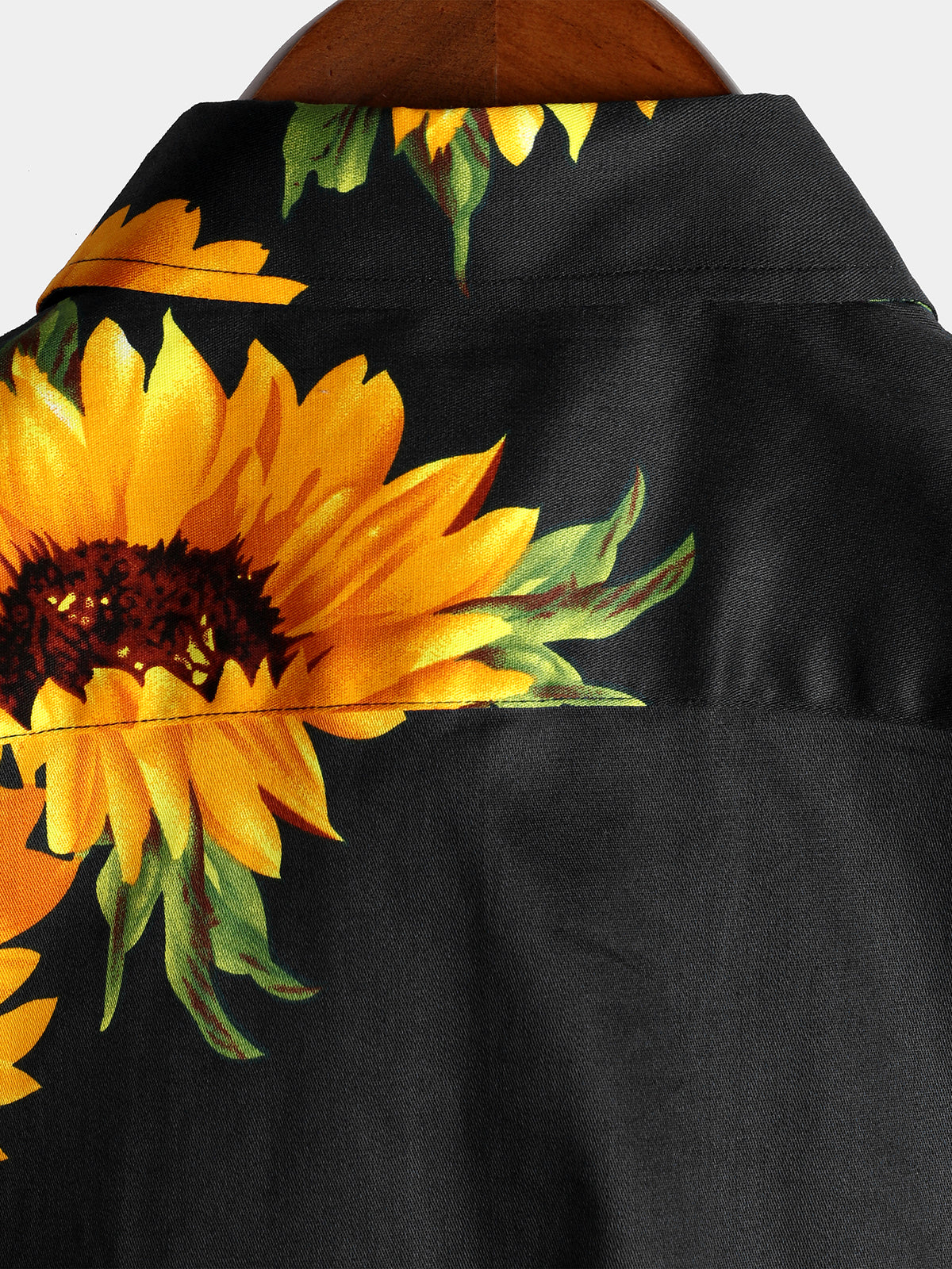 Camisa vintage Sunflower Pocket de manga corta para hombre