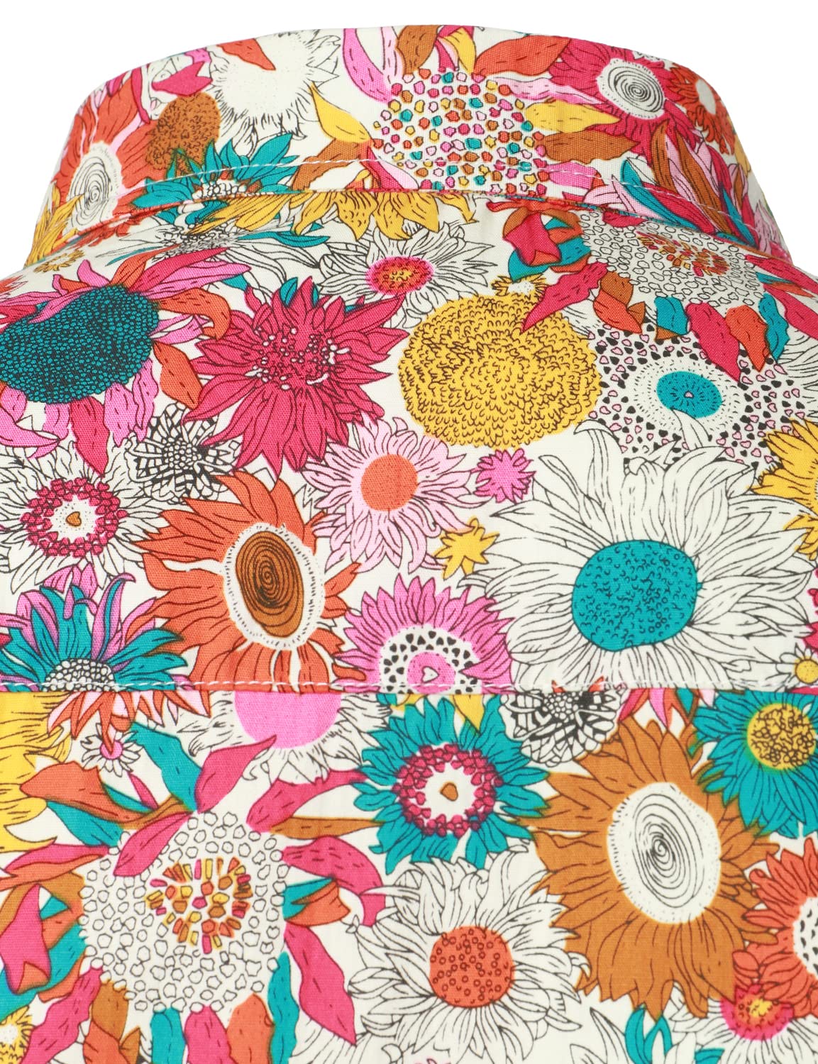 Camisa de vestir vintage floral estampado de algodón Flower Button Up 70s de manga larga para hombre