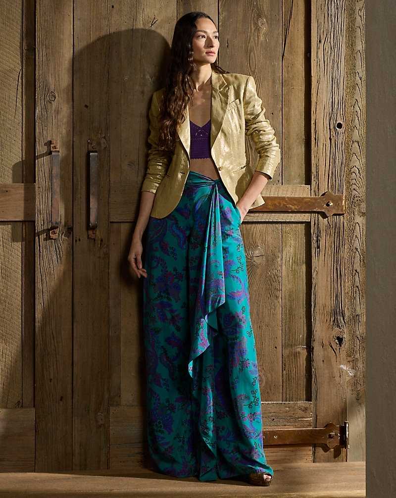 Blazers Ralph Lauren Aaiden Foiled Linen Mujer | PNVKZQO-95 - vista 3