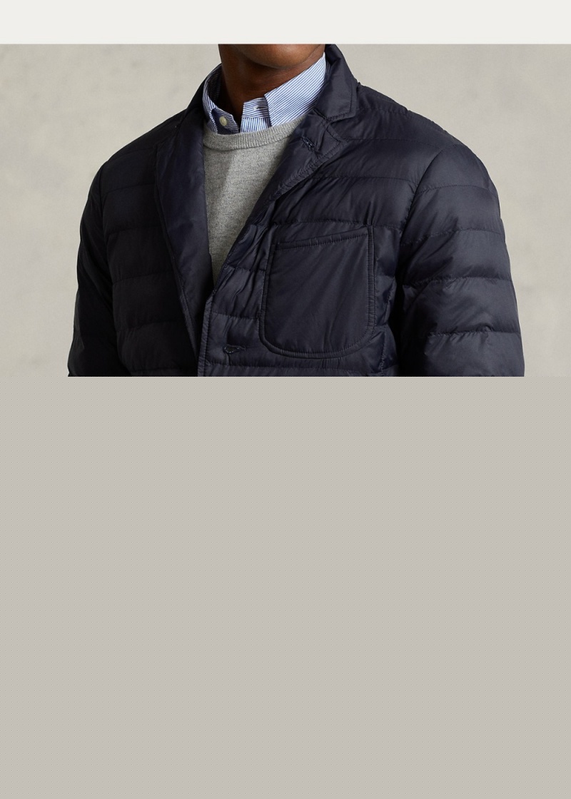 Blazers Agua-Repellent Acolchado Jackets Hombre Azul Marino | TIBF61325 - vista 4