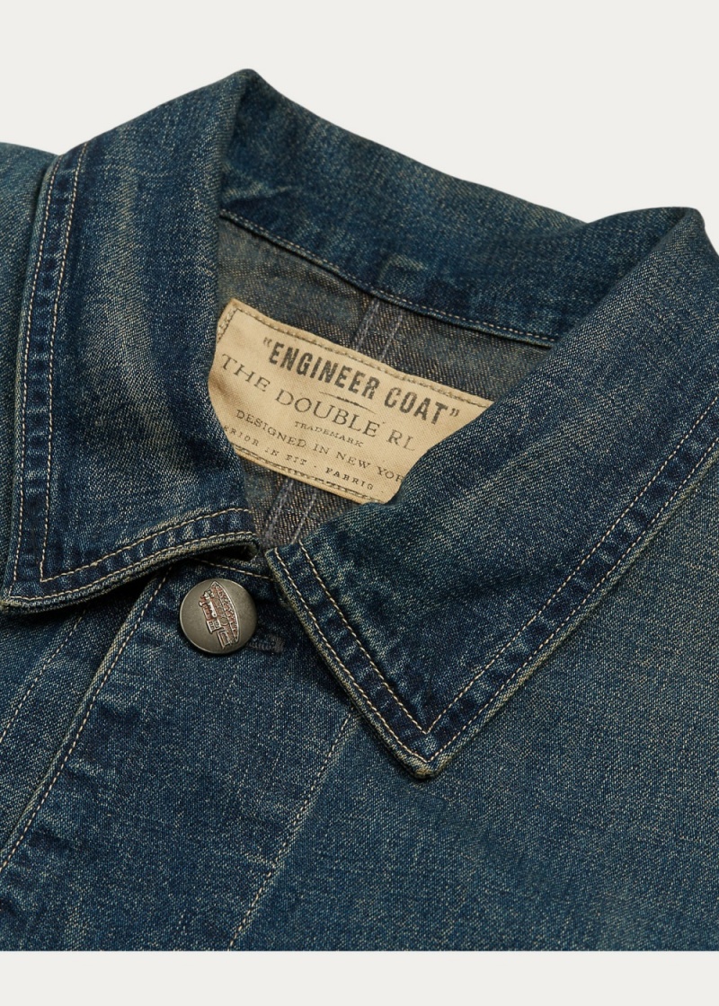 Blazers Algodon-Linen Denim Engineer Jackets Hombre Azules | HJSC86394 - vista 3
