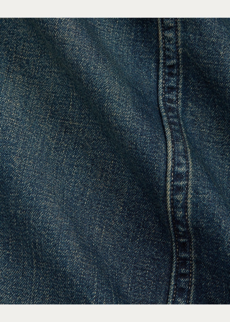 Blazers Algodon-Linen Denim Engineer Jackets Hombre Azules | HJSC86394 - vista 5