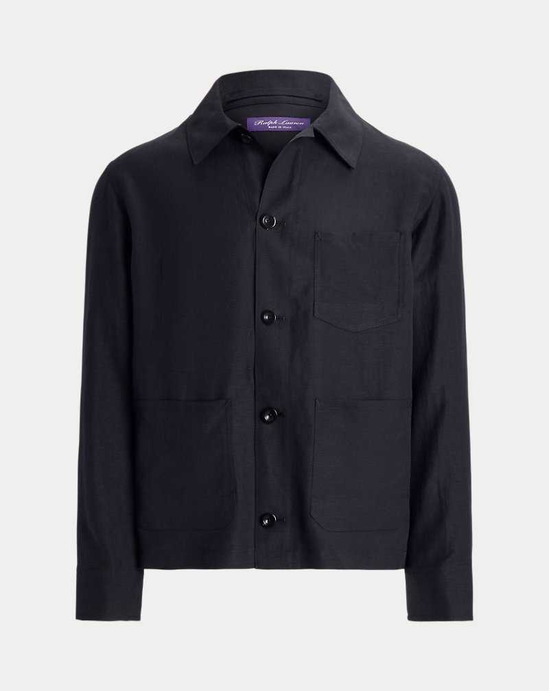 Blazers Ralph Lauren Burnham Hand-Tailored Silk-Linen Hombre Negros | ETVYWNX-02 - vista 2