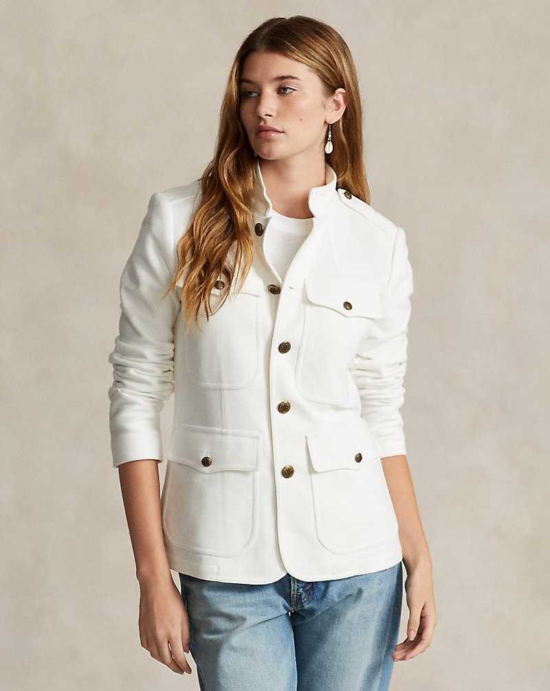 Blazers Ralph Lauren Buttoned Jacquard Mujer Blancos | KJNECVI-17 - vista 1