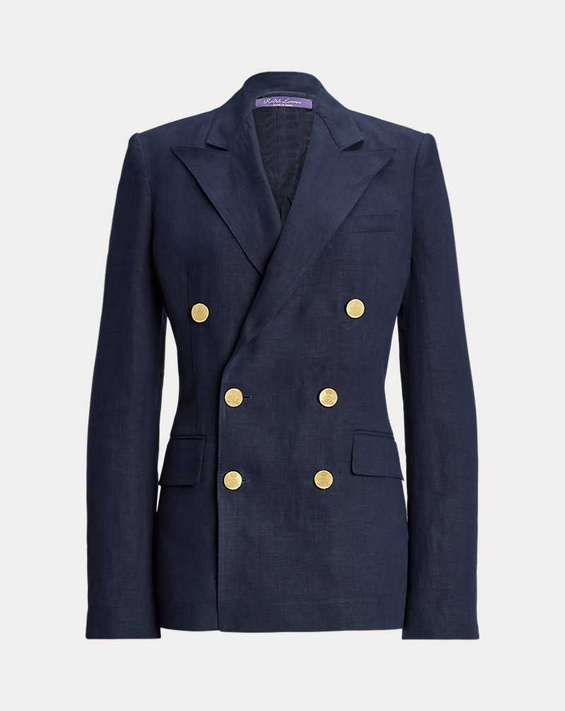 Blazers Ralph Lauren Camden Linen Mujer Azul Marino | FJXONDP-54 - vista 2