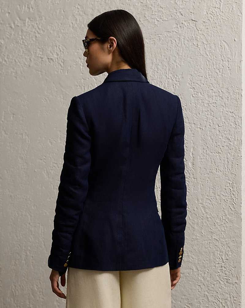 Blazers Ralph Lauren Camden Linen Mujer Azul Marino | FJXONDP-54 - vista 4