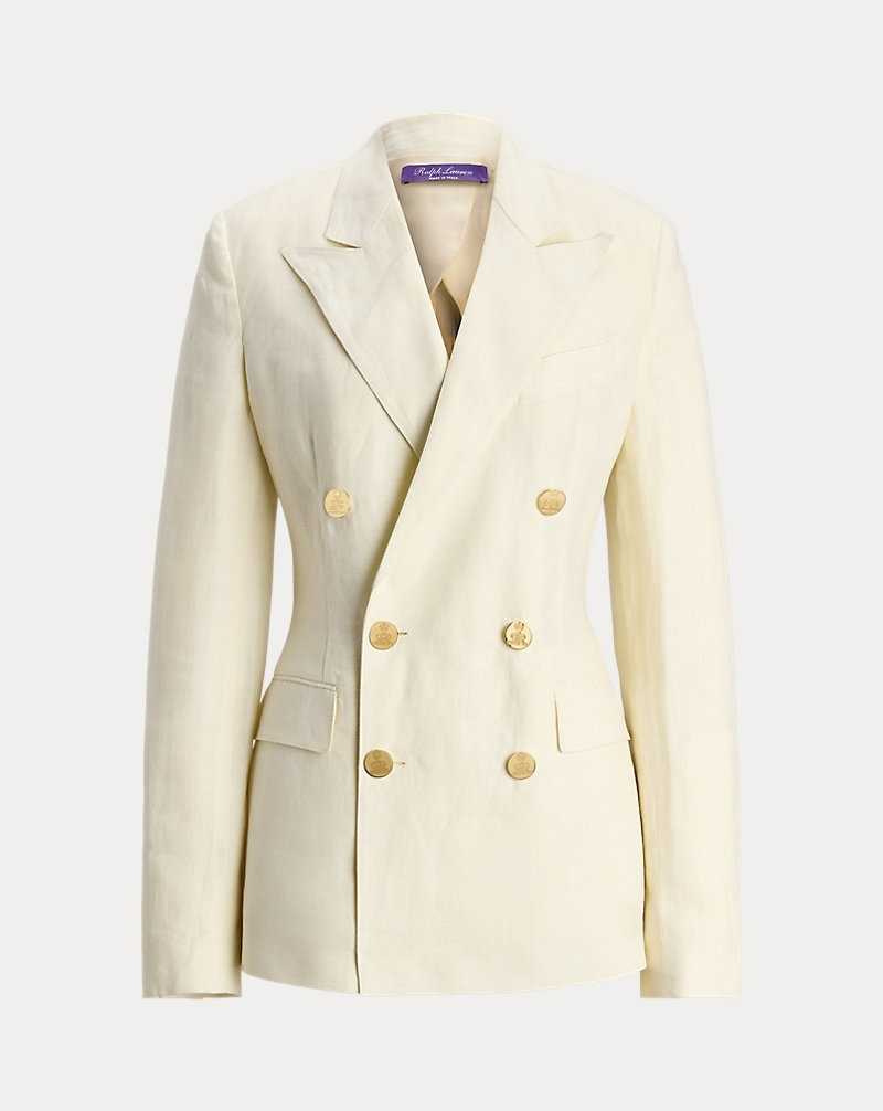 Blazers Ralph Lauren Camden Linen Mujer Creme | JPRZQMF-58 - vista 2