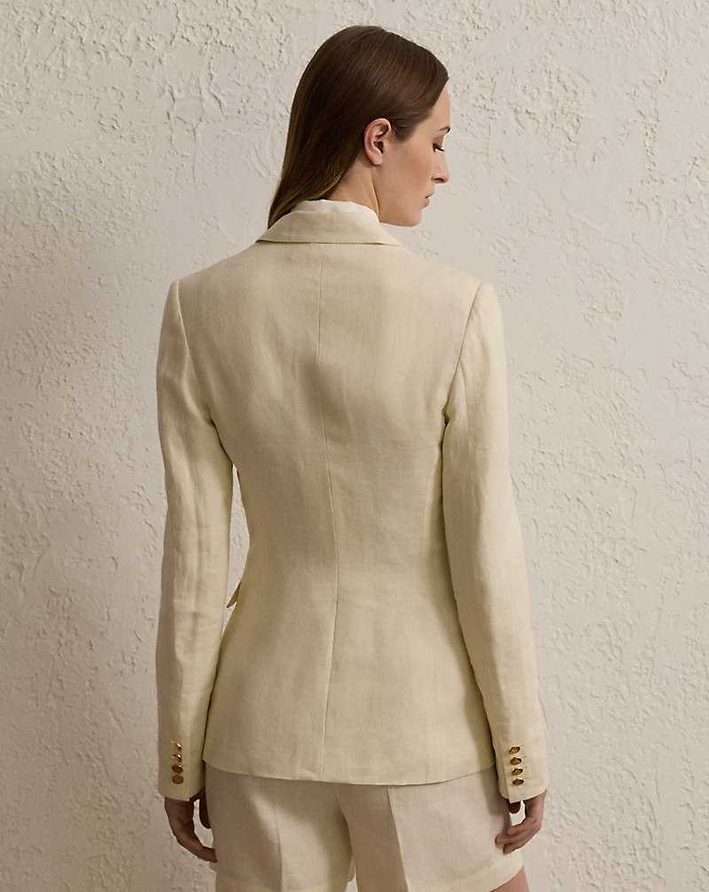 Blazers Ralph Lauren Camden Linen Mujer Creme | JPRZQMF-58 - vista 4
