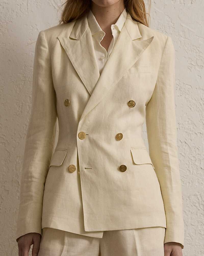 Blazers Ralph Lauren Camden Linen Mujer Creme | JPRZQMF-58 - vista 5