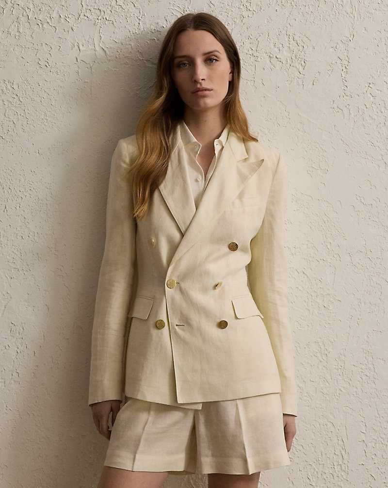 Blazers Ralph Lauren Camden Linen Mujer Creme | JPRZQMF-58 - vista 1