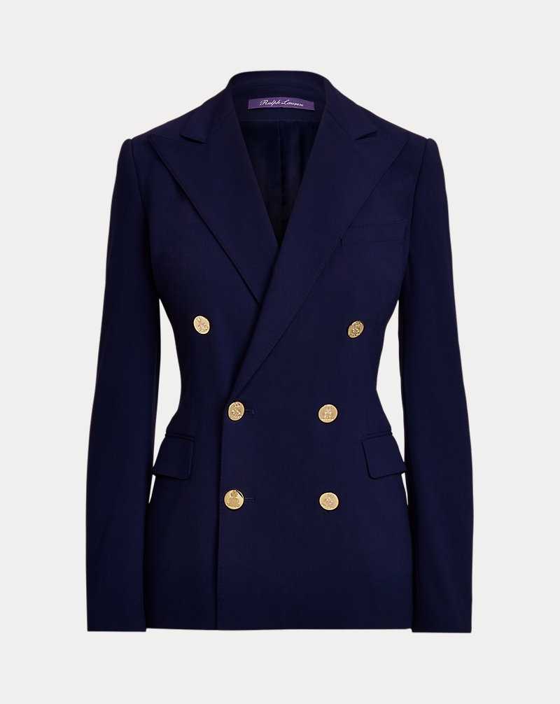 Blazers Ralph Lauren Camden Wool Crepe Mujer Azul Marino | DJYTGAW-64 - vista 2