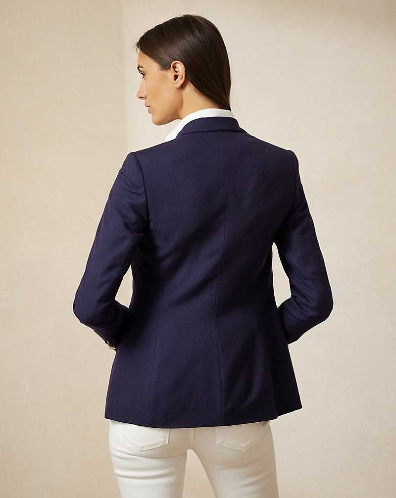 Blazers Ralph Lauren Camden Wool Crepe Mujer Azul Marino | DJYTGAW-64 - vista 4