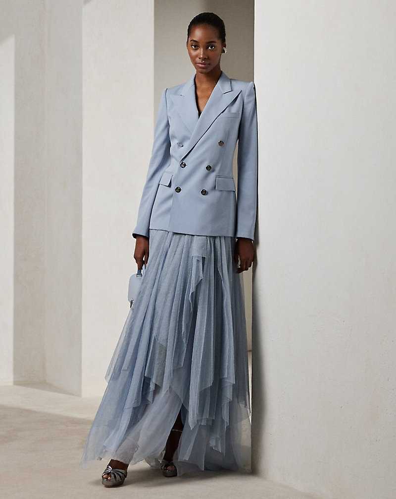 Blazers Ralph Lauren Camden Wool Trench Mujer Azules | PERDMTG-58 - vista 3