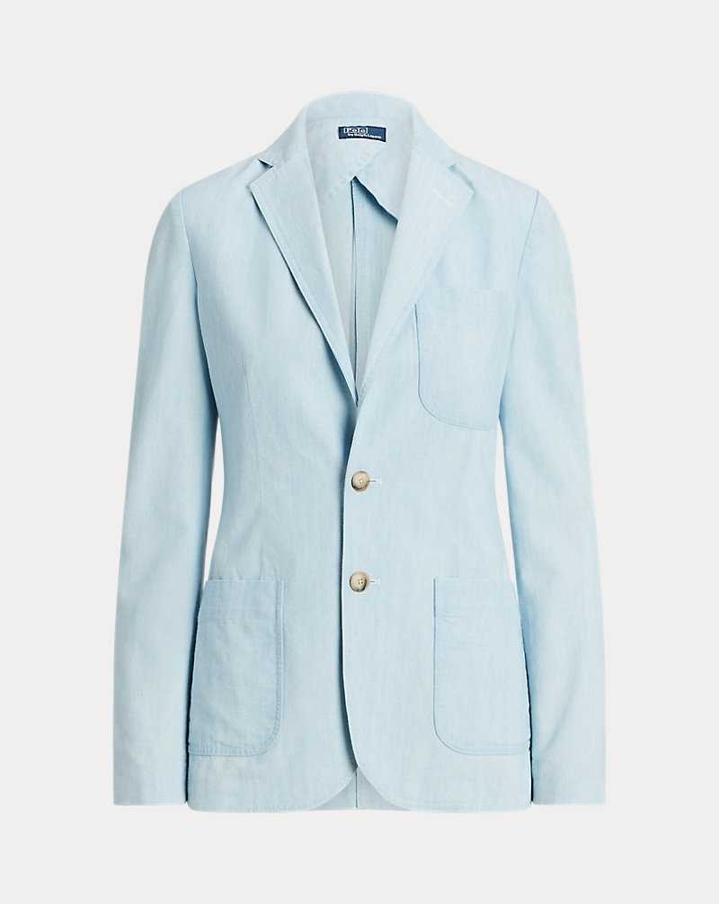 Blazers Ralph Lauren Cotton Chambray Mujer Chambray | JTEKSMV-73 - vista 2