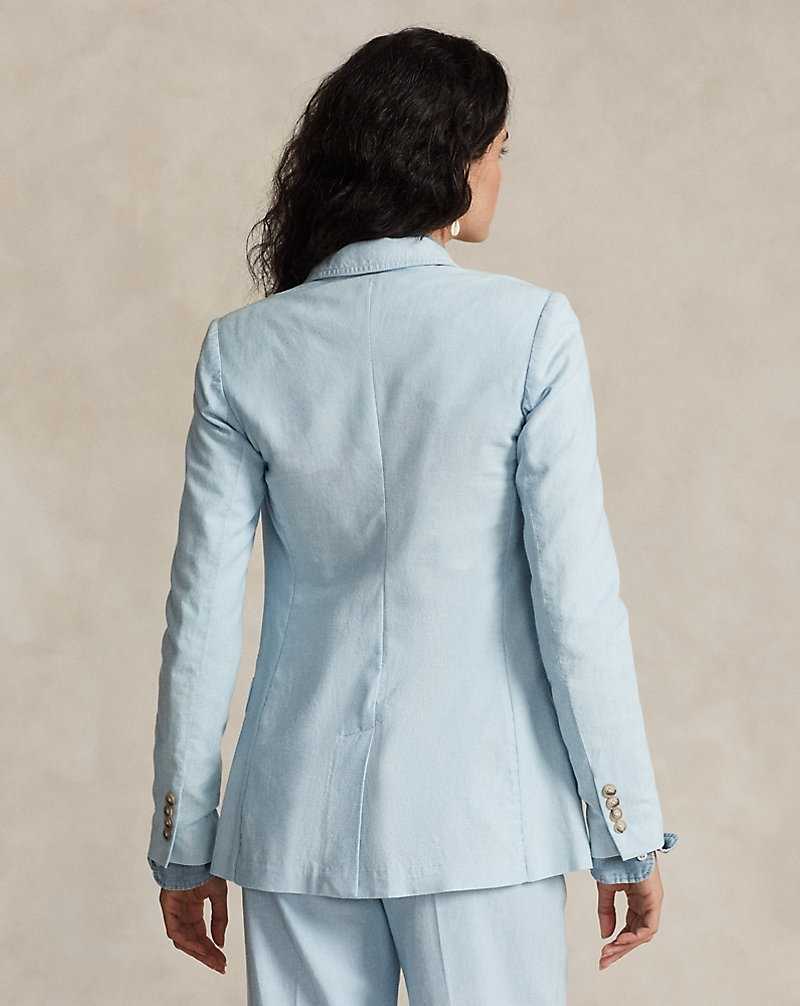 Blazers Ralph Lauren Cotton Chambray Mujer Chambray | JTEKSMV-73 - vista 4
