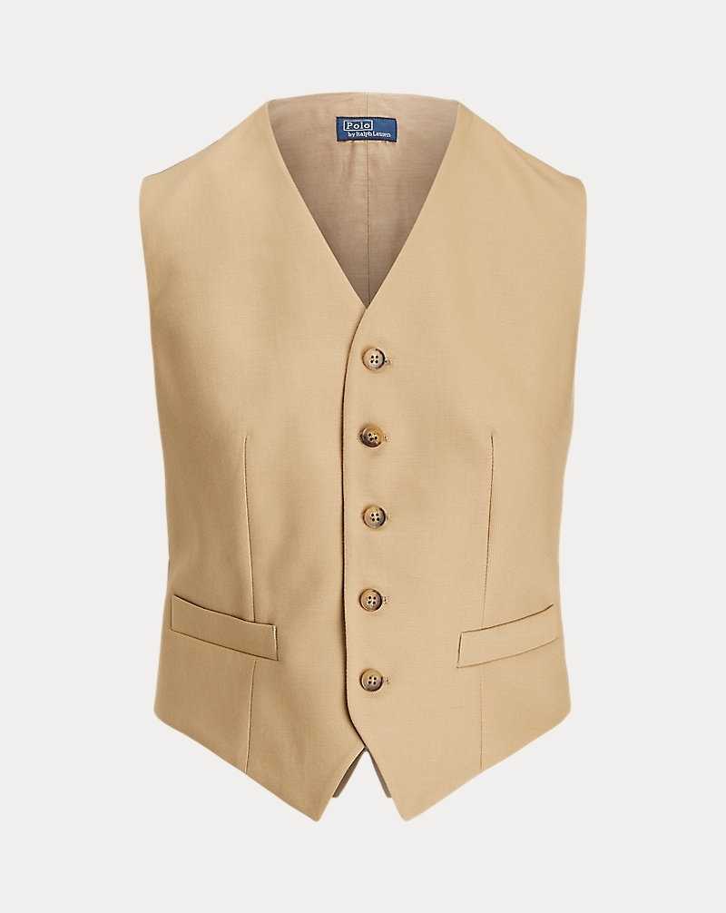 Blazers Ralph Lauren Cotton-Wool Twill Waistcoat Mujer Monument Tan | SRHIWPJ-83 - vista 2