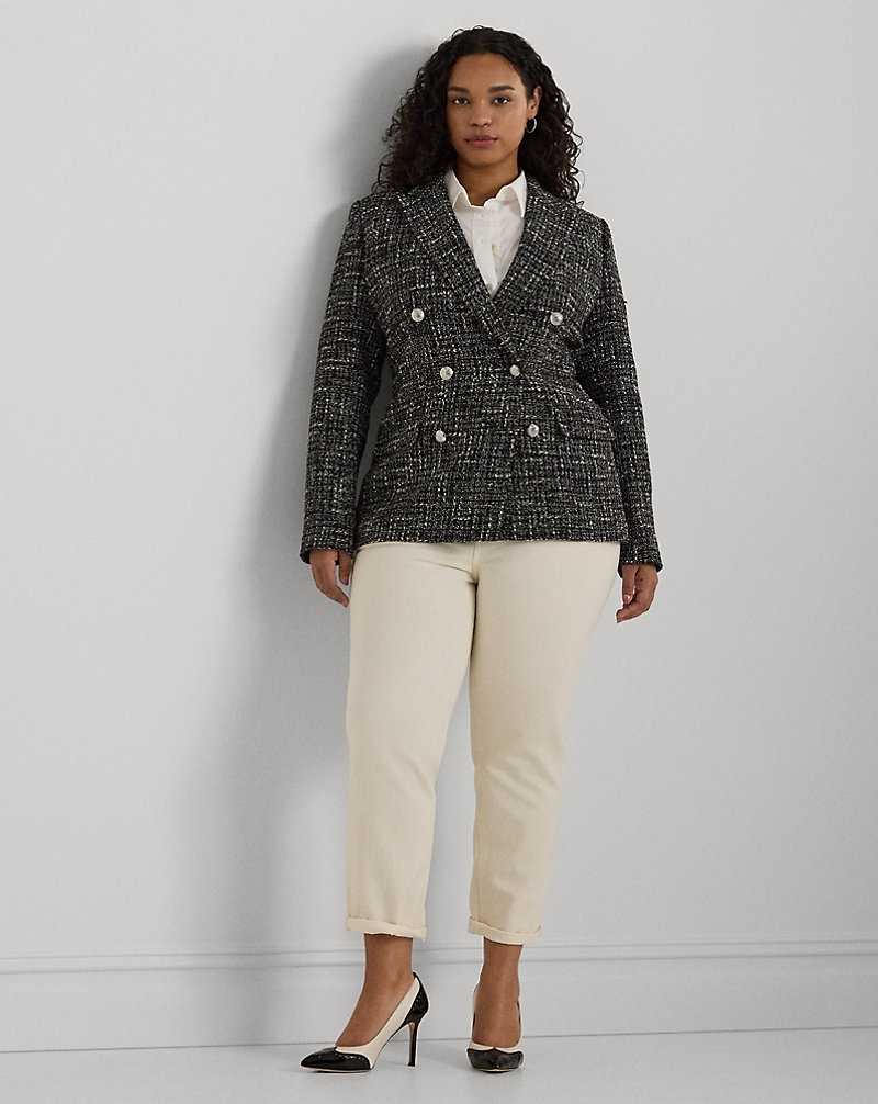 Blazers Ralph Lauren Double-Breasted Boucle Mujer Creme | QSCUOEH-59 - vista 3