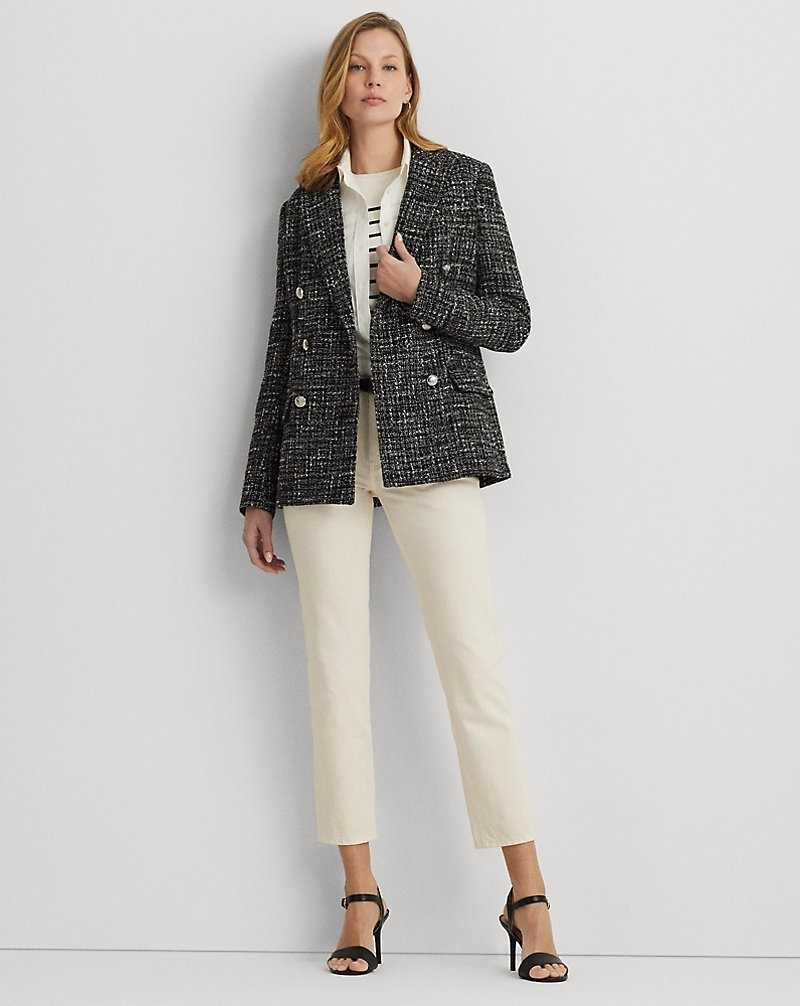 Blazers Ralph Lauren Double-Breasted Boucle Mujer Creme | RZCFJIQ-07 - vista 3