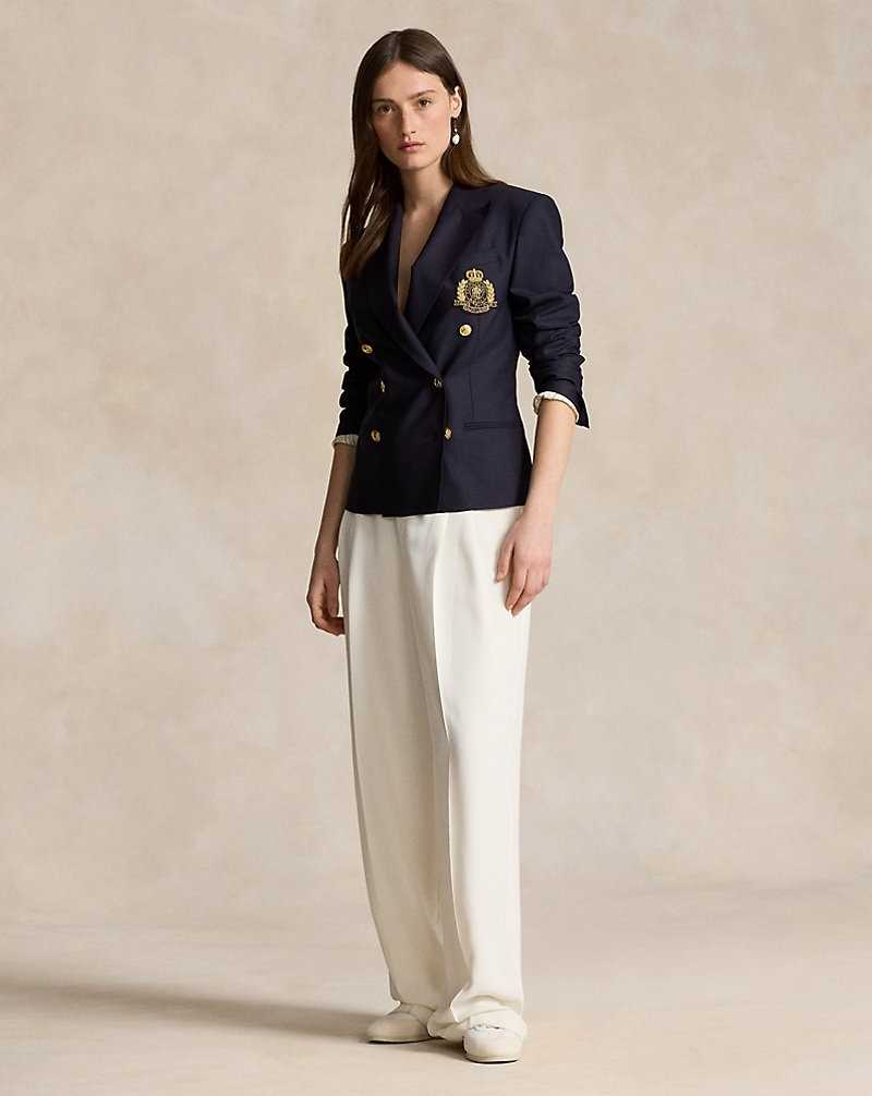 Blazers Ralph Lauren Double-Breasted Crest Mujer Azul Marino | ICYUKPJ-97 - vista 3