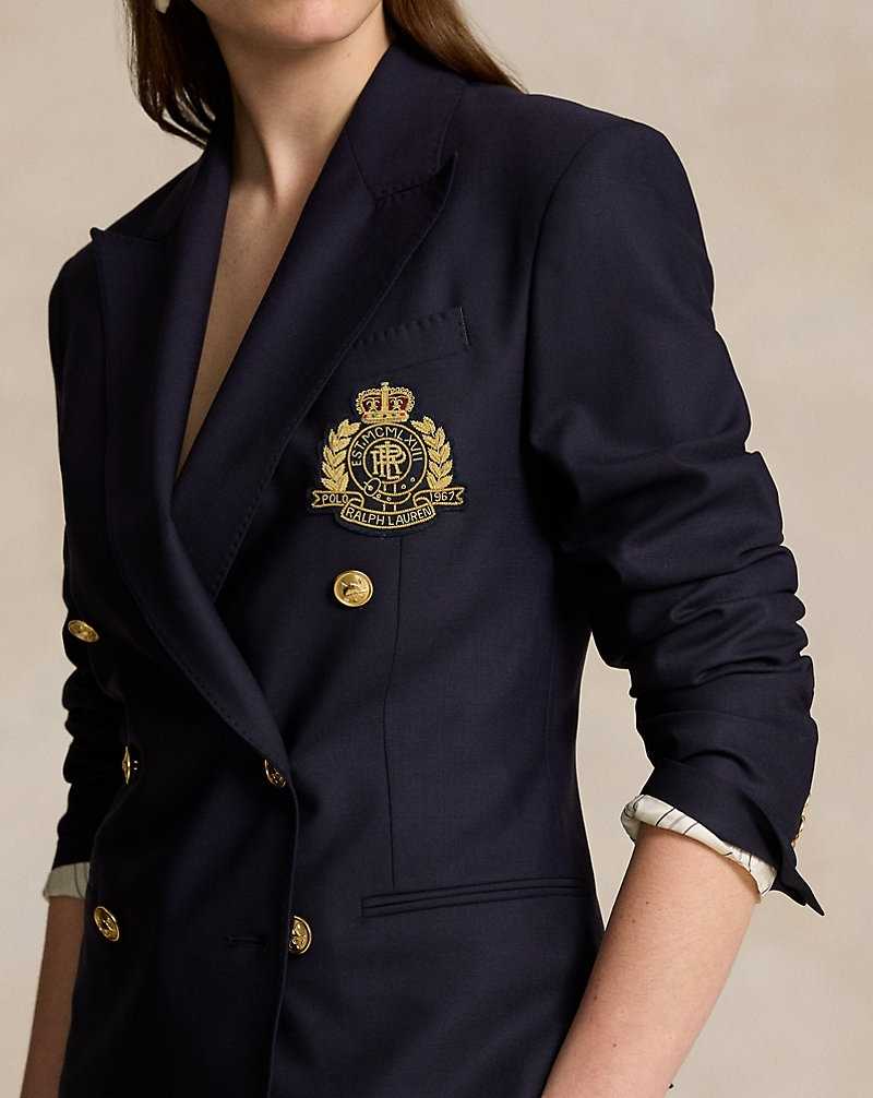Blazers Ralph Lauren Double-Breasted Crest Mujer Azul Marino | ICYUKPJ-97 - vista 5