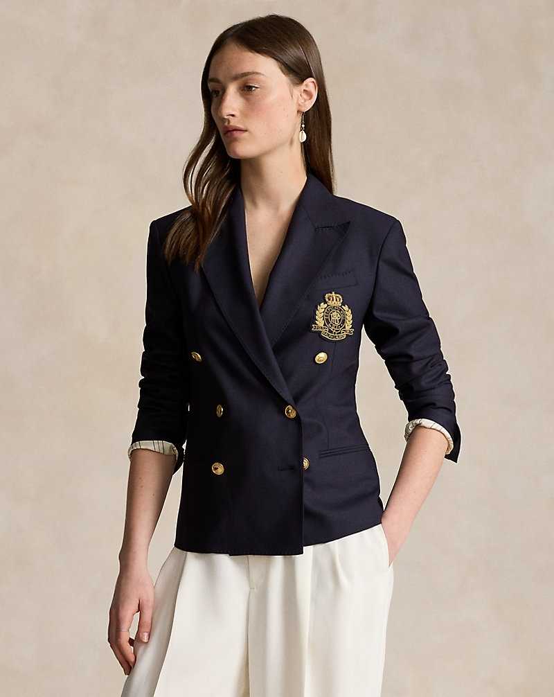 Blazers Ralph Lauren Double-Breasted Crest Mujer Azul Marino | ICYUKPJ-97 - vista 1