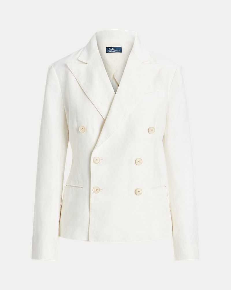 Blazers Ralph Lauren Double-Breasted Linen Mujer Nevis | GUAEDCX-92 - vista 2