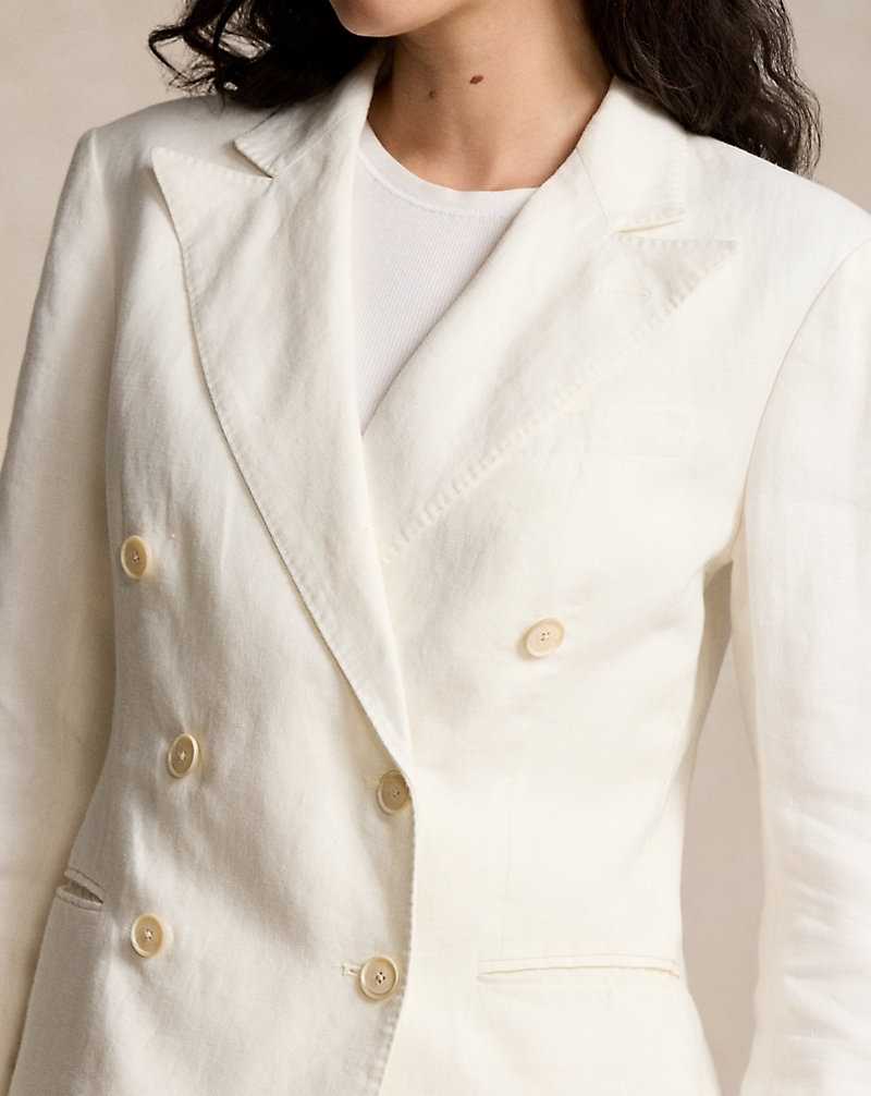 Blazers Ralph Lauren Double-Breasted Linen Mujer Nevis | GUAEDCX-92 - vista 5