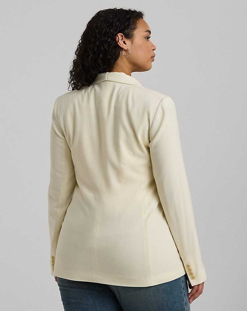 Blazers Ralph Lauren Double-Breasted Wool Crepe Mujer Creme | CINMSLV-85 - vista 4