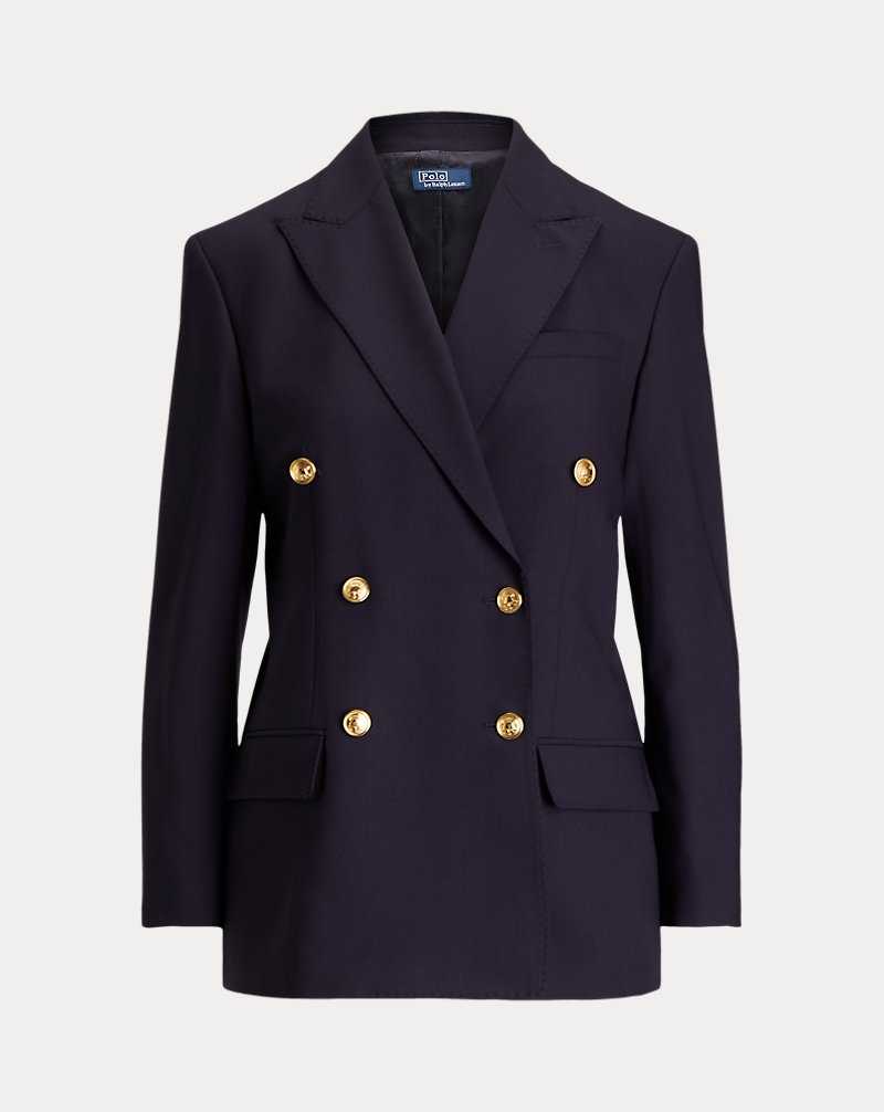 Blazers Ralph Lauren Double-Breasted Wool-Blend Mujer Azul Marino | TVHGWAK-49 - vista 2