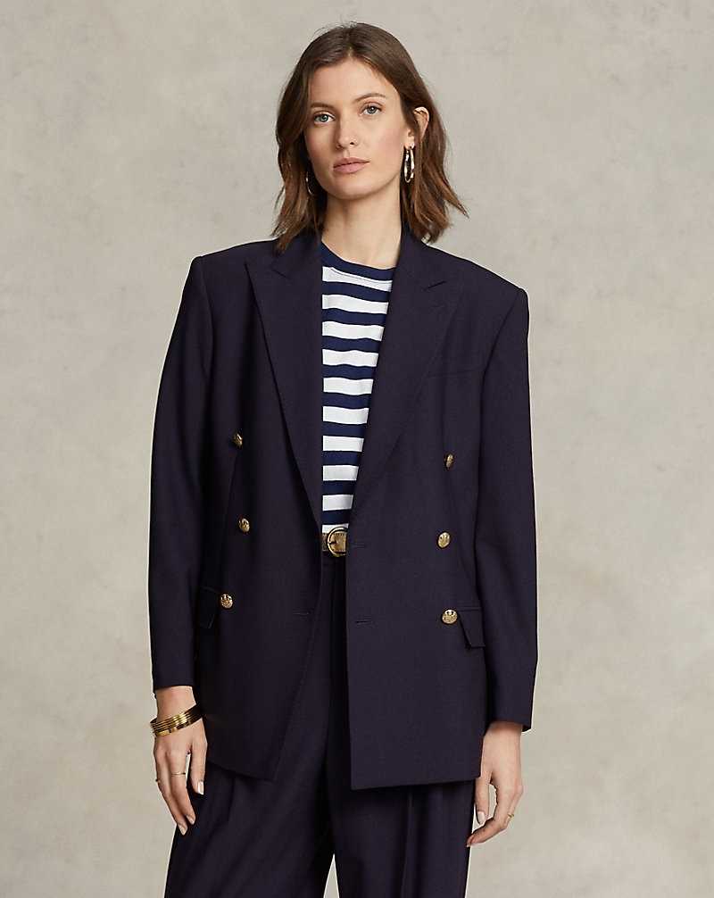 Blazers Ralph Lauren Double-Breasted Wool-Blend Mujer Azul Marino | BKPFNVX-32 - vista 1