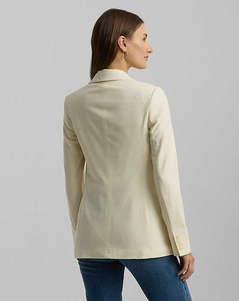 Blazers Ralph Lauren Double-Breasted Wool Crepe Mujer Creme | NRKXQSE-94 - vista 4