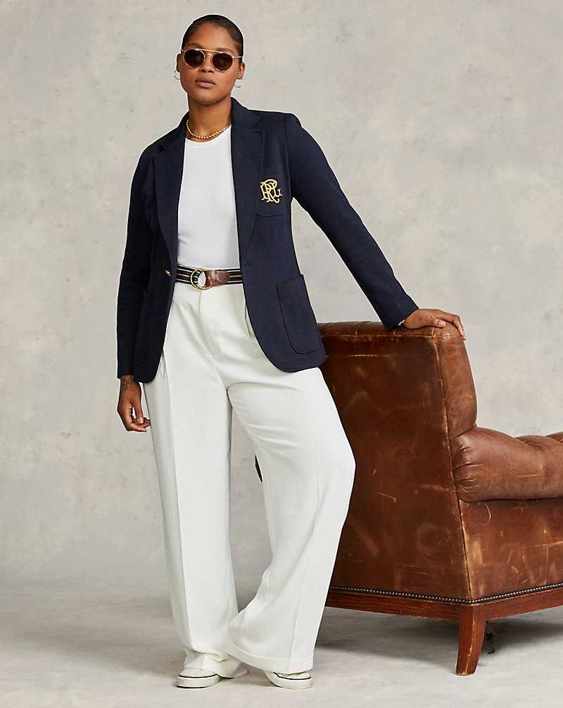 Blazers Ralph Lauren Double-Knit Jacquard Mujer Azul Marino | JZOBLXM-43 - vista 3