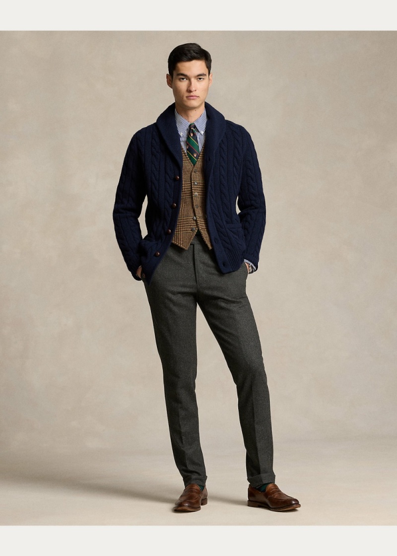 Blazers Glen Plaid Lana Tweed Vest Hombre Marrom | LXYB26185 - vista 3