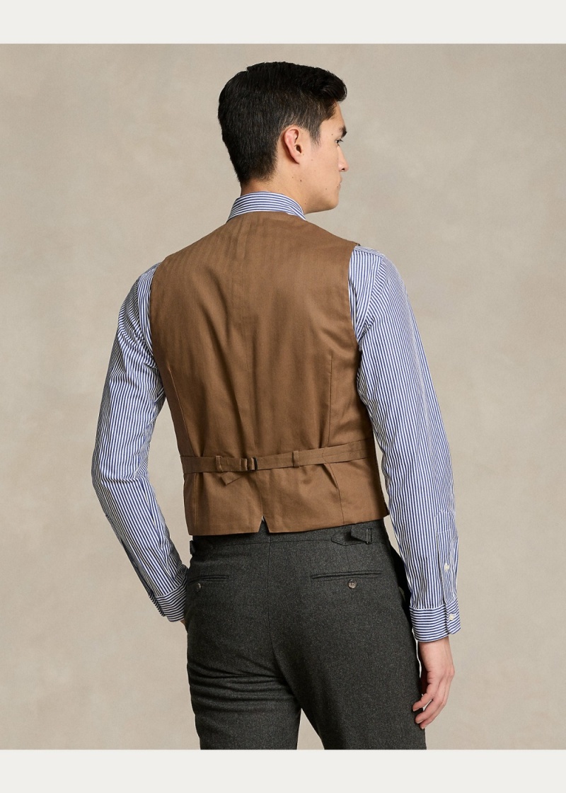 Blazers Glen Plaid Lana Tweed Vest Hombre Marrom | LXYB26185 - vista 4