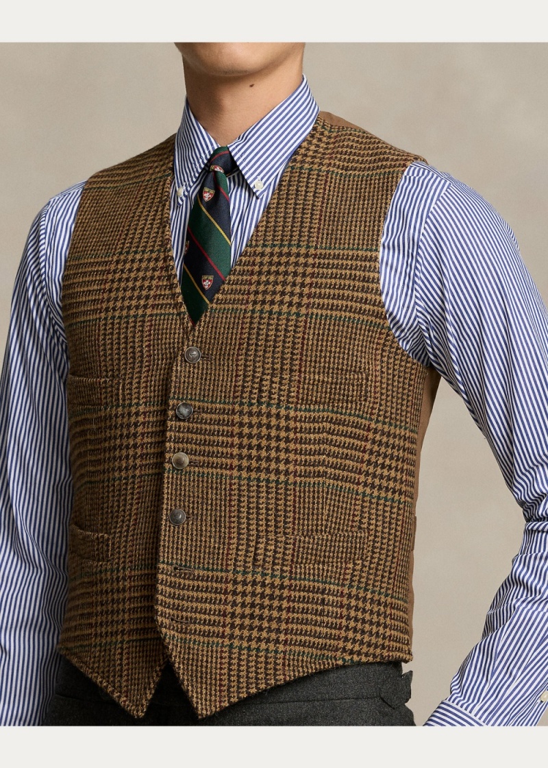 Blazers Glen Plaid Lana Tweed Vest Hombre Marrom | LXYB26185 - vista 5