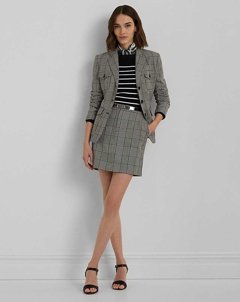 Blazers Ralph Lauren Glen Plaid Tweed Mujer Creme | JBDGAWX-78 - vista 3