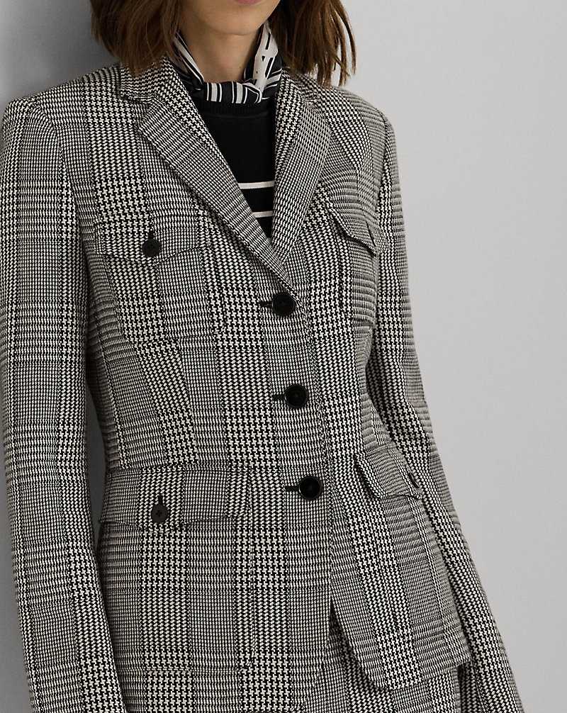 Blazers Ralph Lauren Glen Plaid Tweed Mujer Creme | JBDGAWX-78 - vista 5