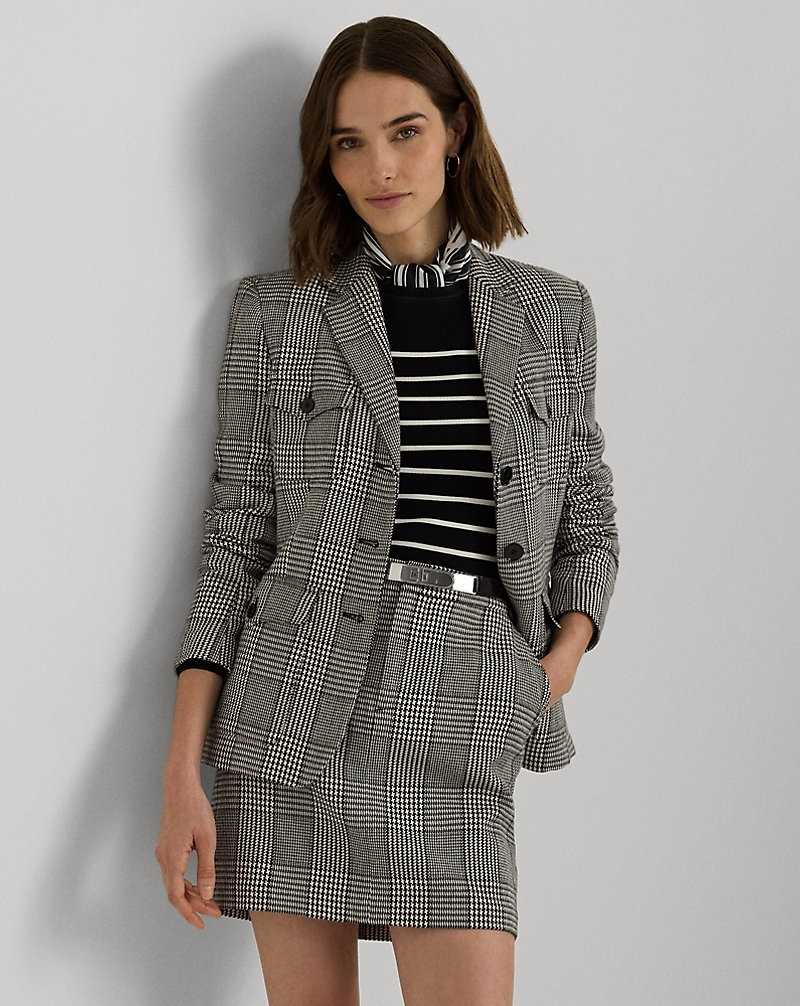 Blazers Ralph Lauren Glen Plaid Tweed Mujer Creme | JBDGAWX-78 - vista 1
