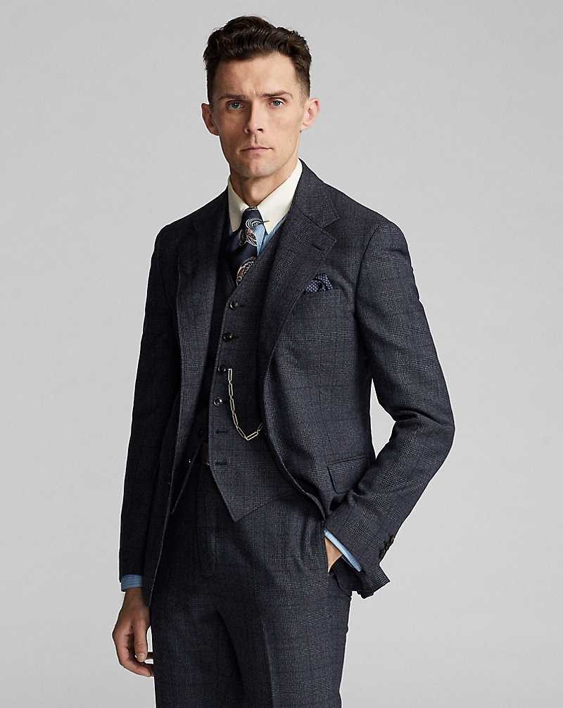 Blazers Ralph Lauren Glen Plaid Twill Hombre Azules | QXDGSLW-15 - vista 3