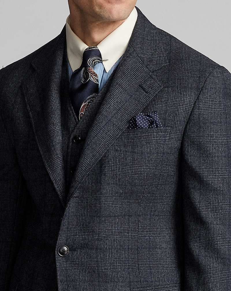 Blazers Ralph Lauren Glen Plaid Twill Hombre Azules | QXDGSLW-15 - vista 5