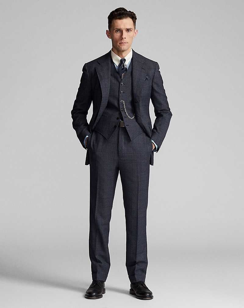 Blazers Ralph Lauren Glen Plaid Twill Waistcoat Hombre Azules | NWRGTAX-76 - vista 3