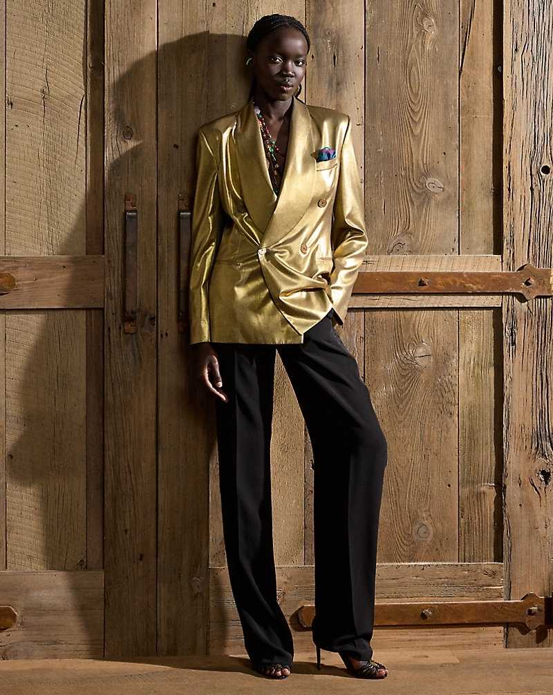 Blazers Ralph Lauren Gregory Foiled Georgette Mujer Dorados | MDYKJNE-38 - vista 3