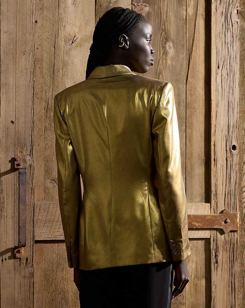 Blazers Ralph Lauren Gregory Foiled Georgette Mujer Dorados | MDYKJNE-38 - vista 4