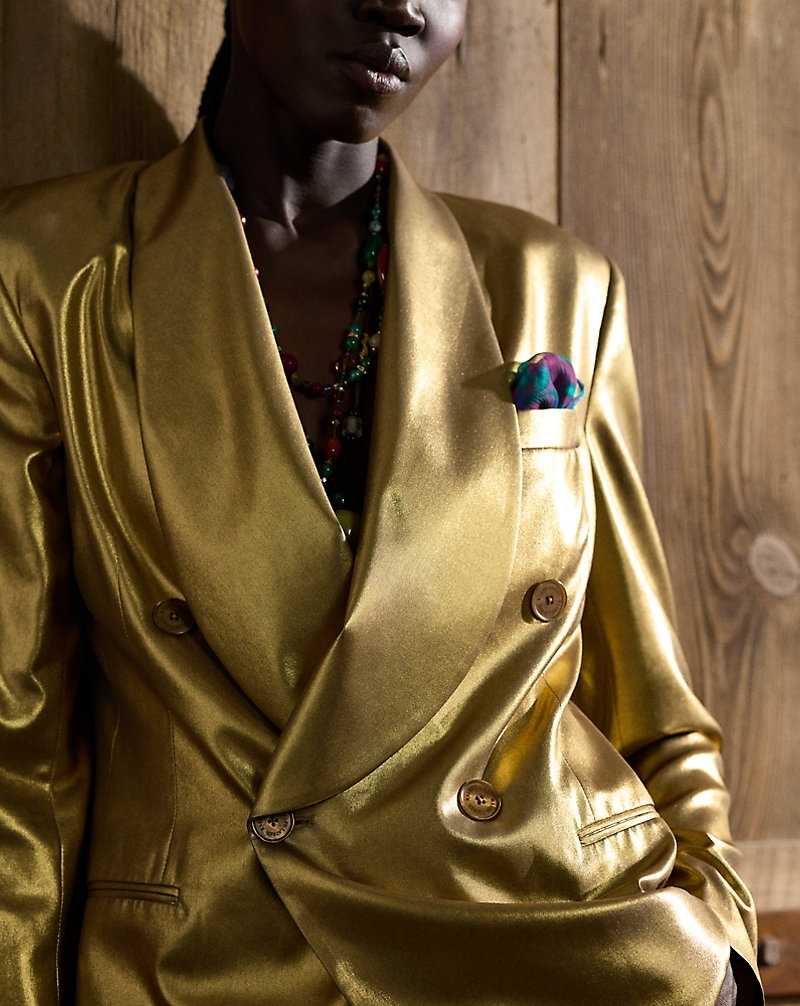 Blazers Ralph Lauren Gregory Foiled Georgette Mujer Dorados | MDYKJNE-38 - vista 5