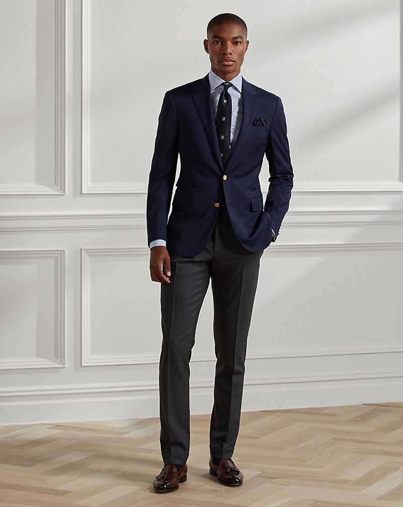 Blazers Ralph Lauren Gregory Hand-Tailored Wool Serge Hombre Azul Marino | VZJQXKA-08 - vista 3