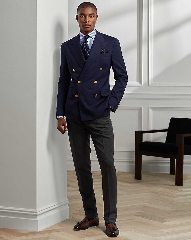 Blazers Ralph Lauren Gregory Hand-Tailored Wool Serge Hombre Azul Marino | ZFLOMDU-98 - vista 3