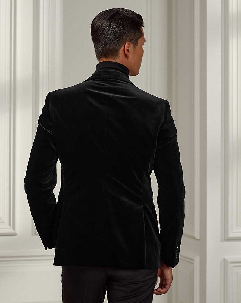 Blazers Ralph Lauren Gregory Hand-Tailored Velvet Hombre Negros | ACLDREY-15 - vista 4