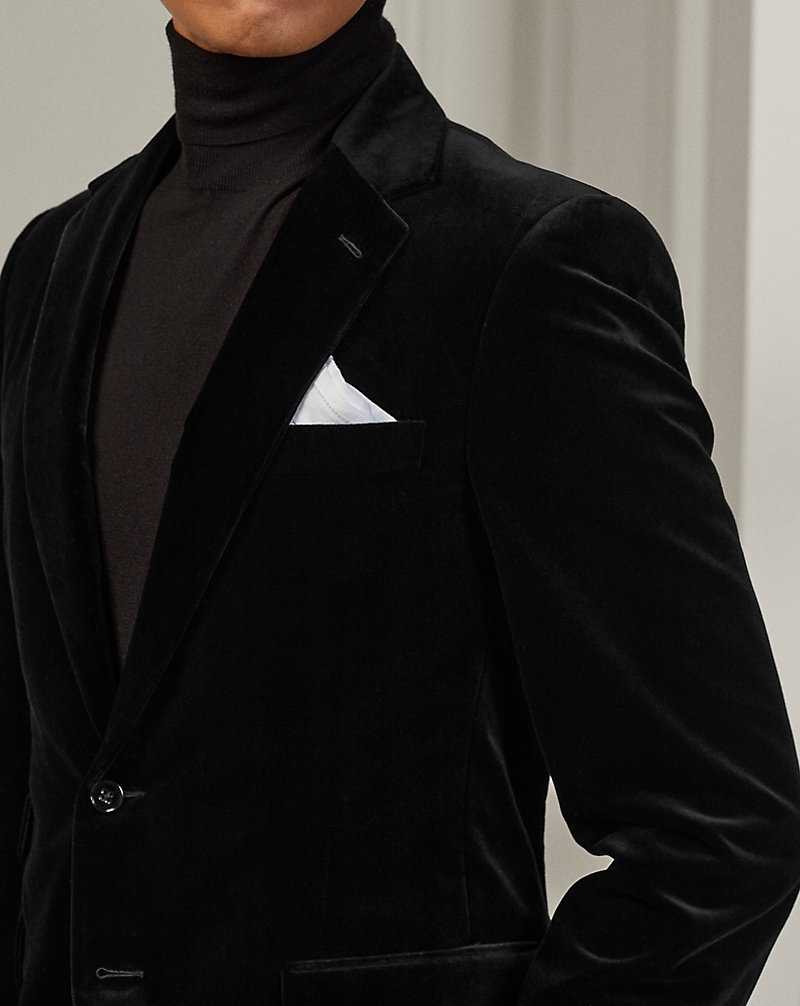Blazers Ralph Lauren Gregory Hand-Tailored Velvet Hombre Negros | ACLDREY-15 - vista 5
