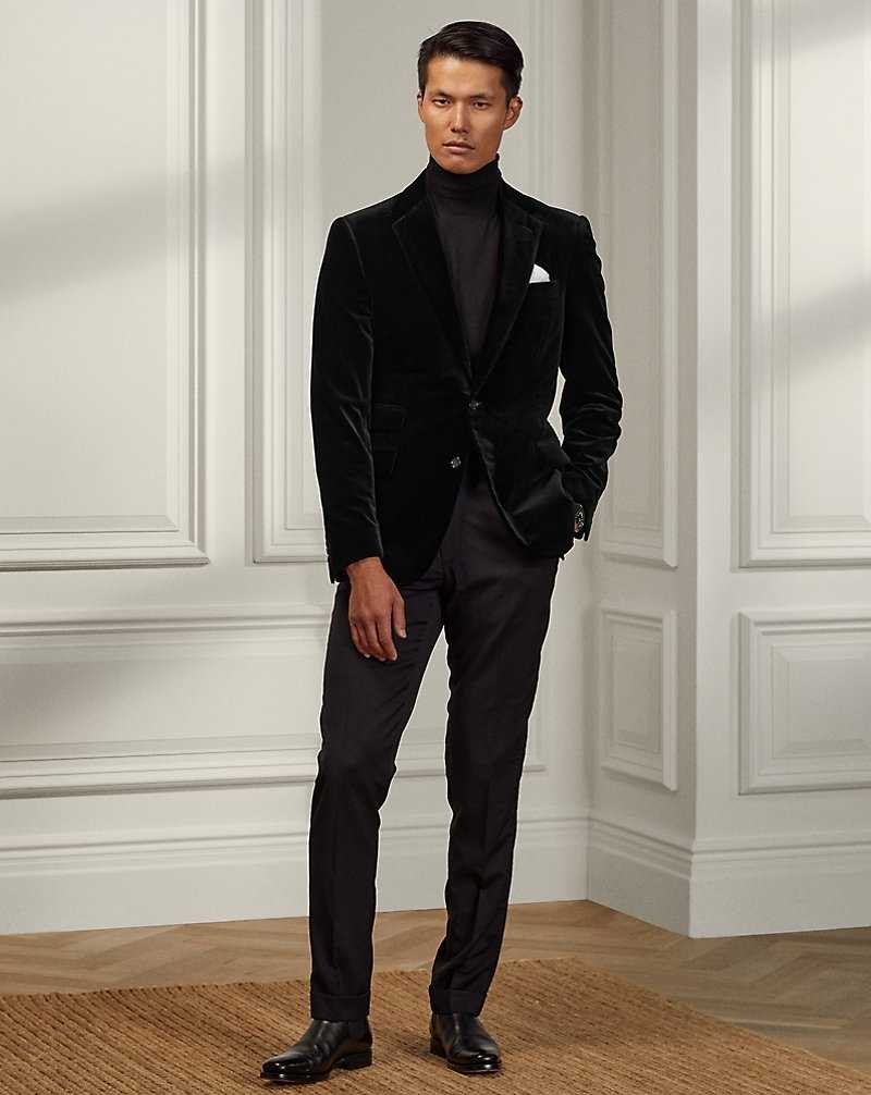 Blazers Ralph Lauren Gregory Hand-Tailored Velvet Hombre Negros | ACLDREY-15 - vista 1